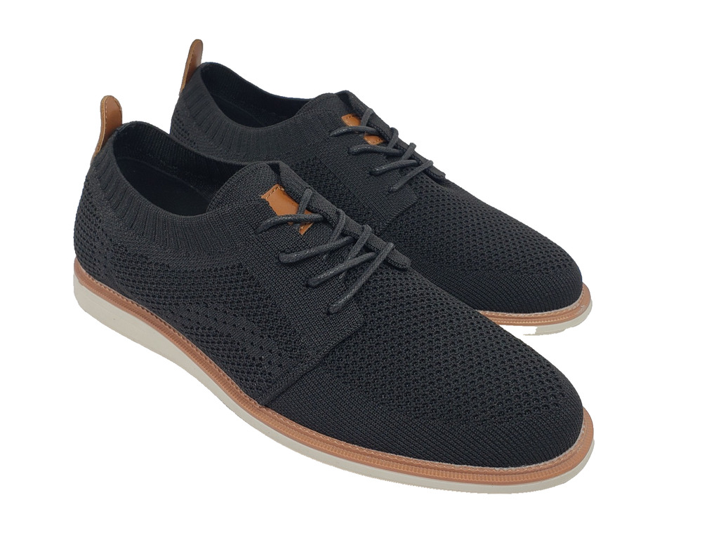 Kenneth Cole Reaction Burgess Cedric Boys Size 5Y Black Knit Dress Oxford Shoes